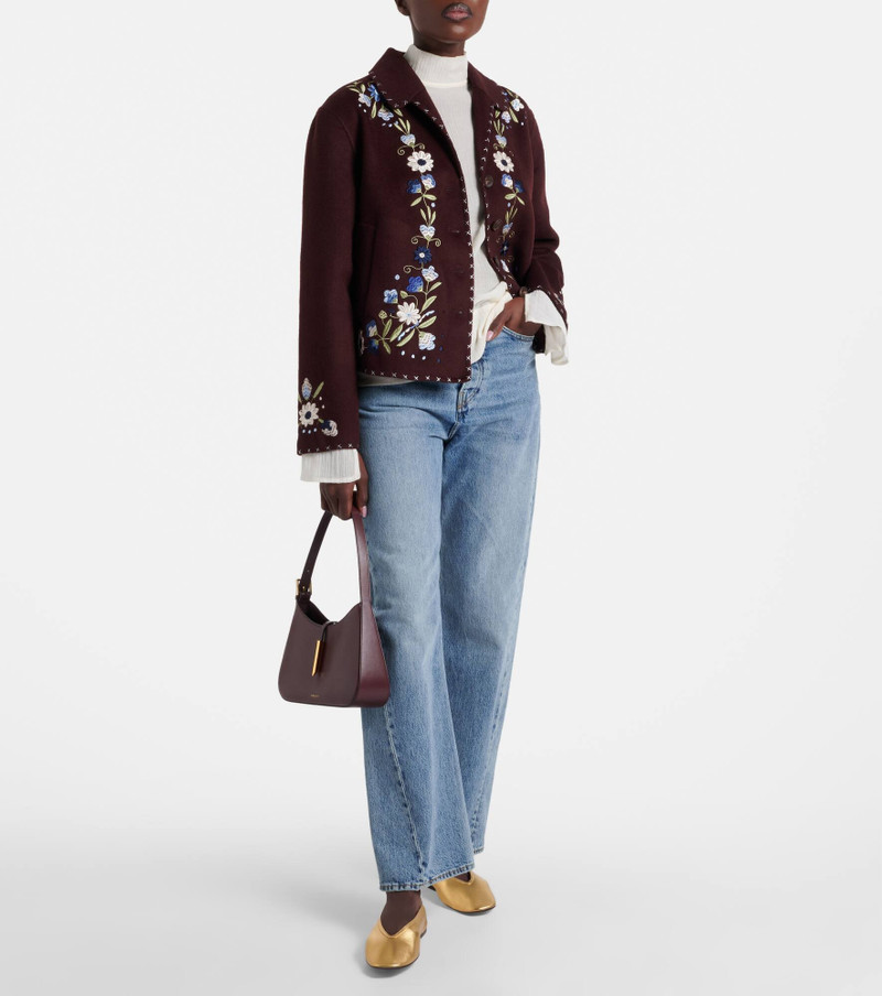 RIXO Jude embroidered wool-blend jacket outlook