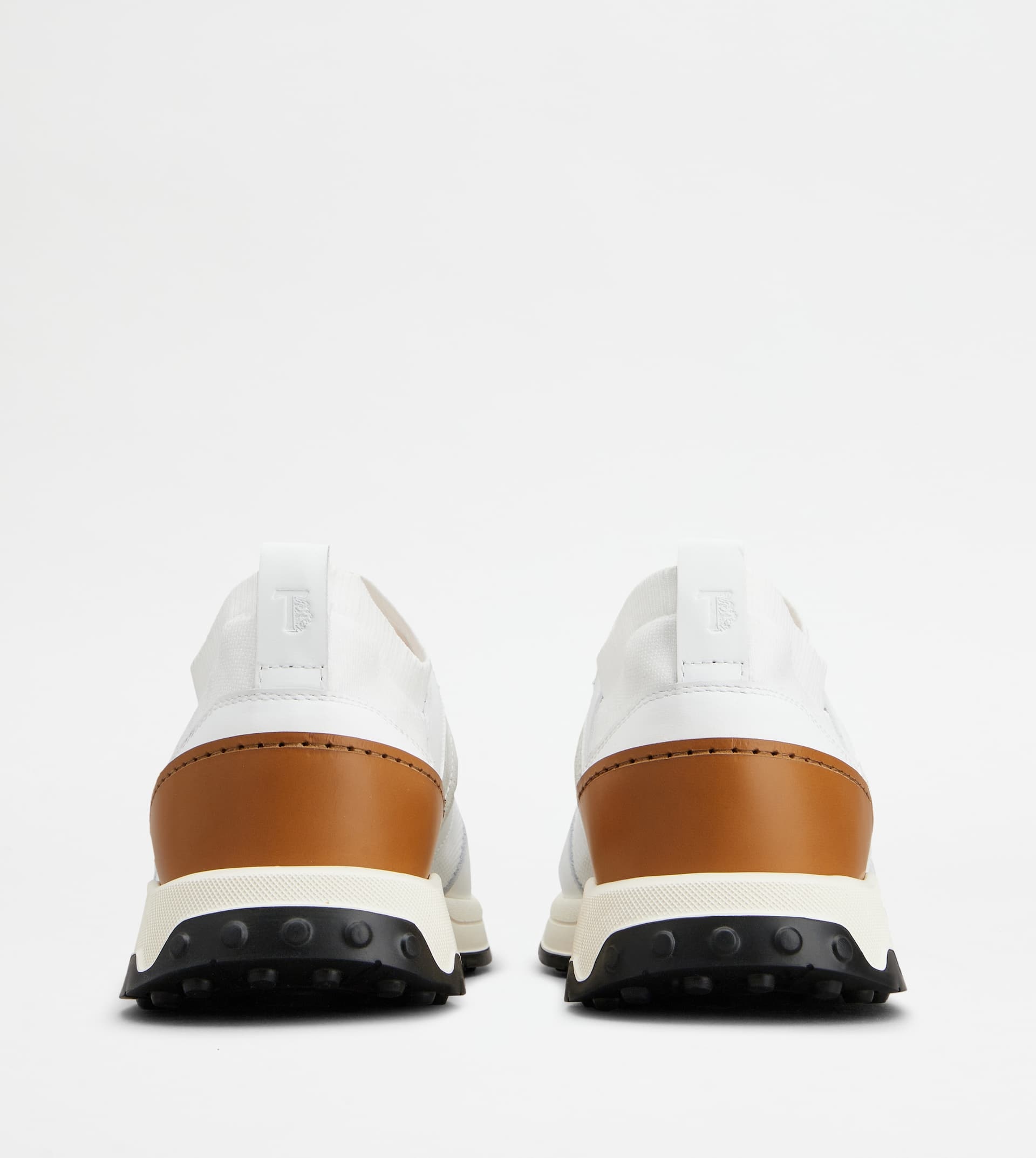 SNEAKERS IN LEATHER AND TECHNICAL FABRIC - WHITE - 2