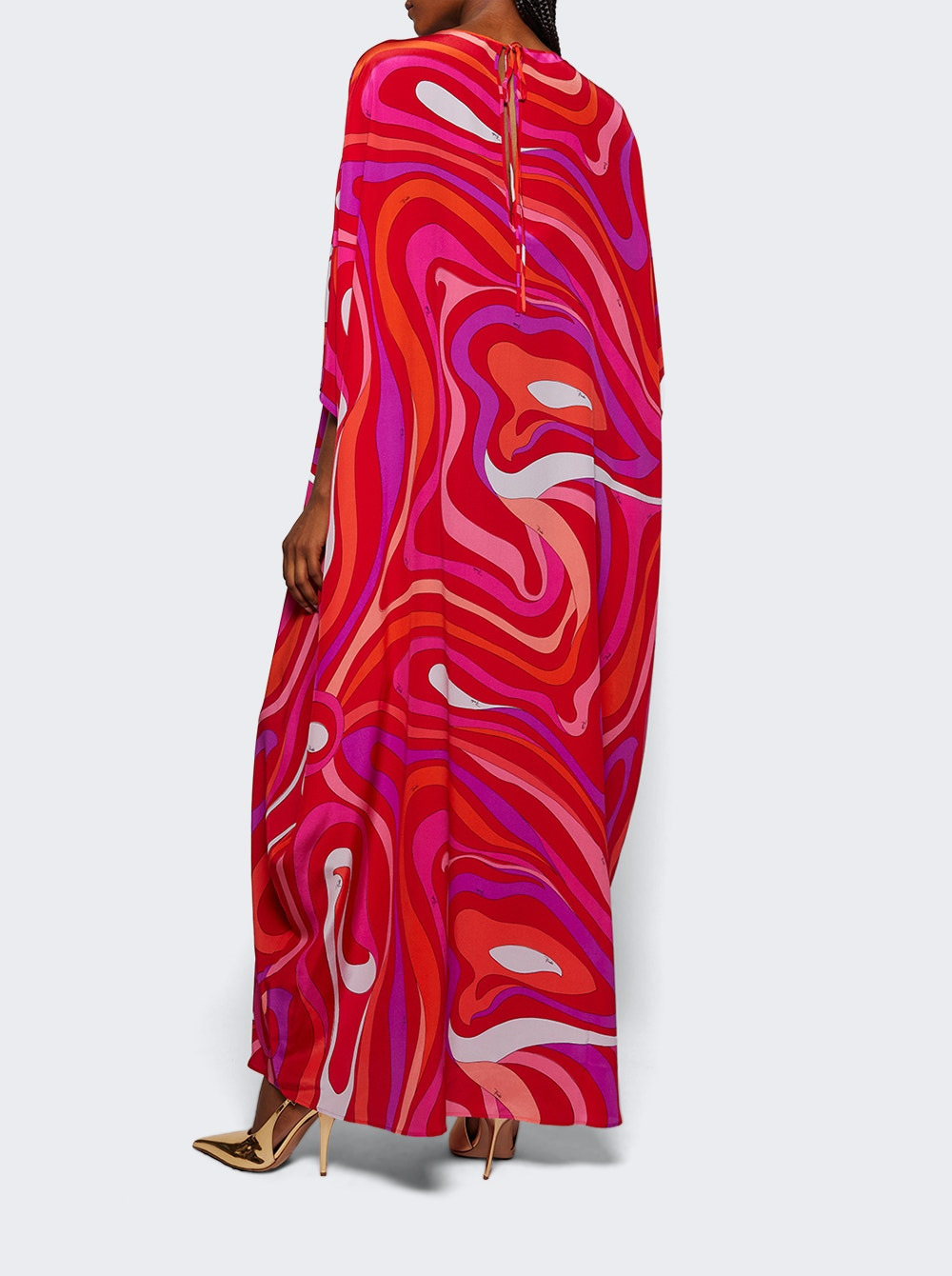Marmo Print Kaftan Corallo And Fuxia - 4