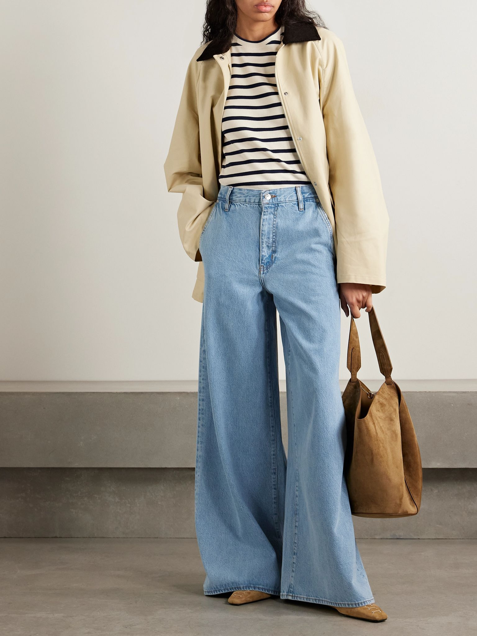 The Drape mid-rise wide-leg organic jeans Light denim - 2