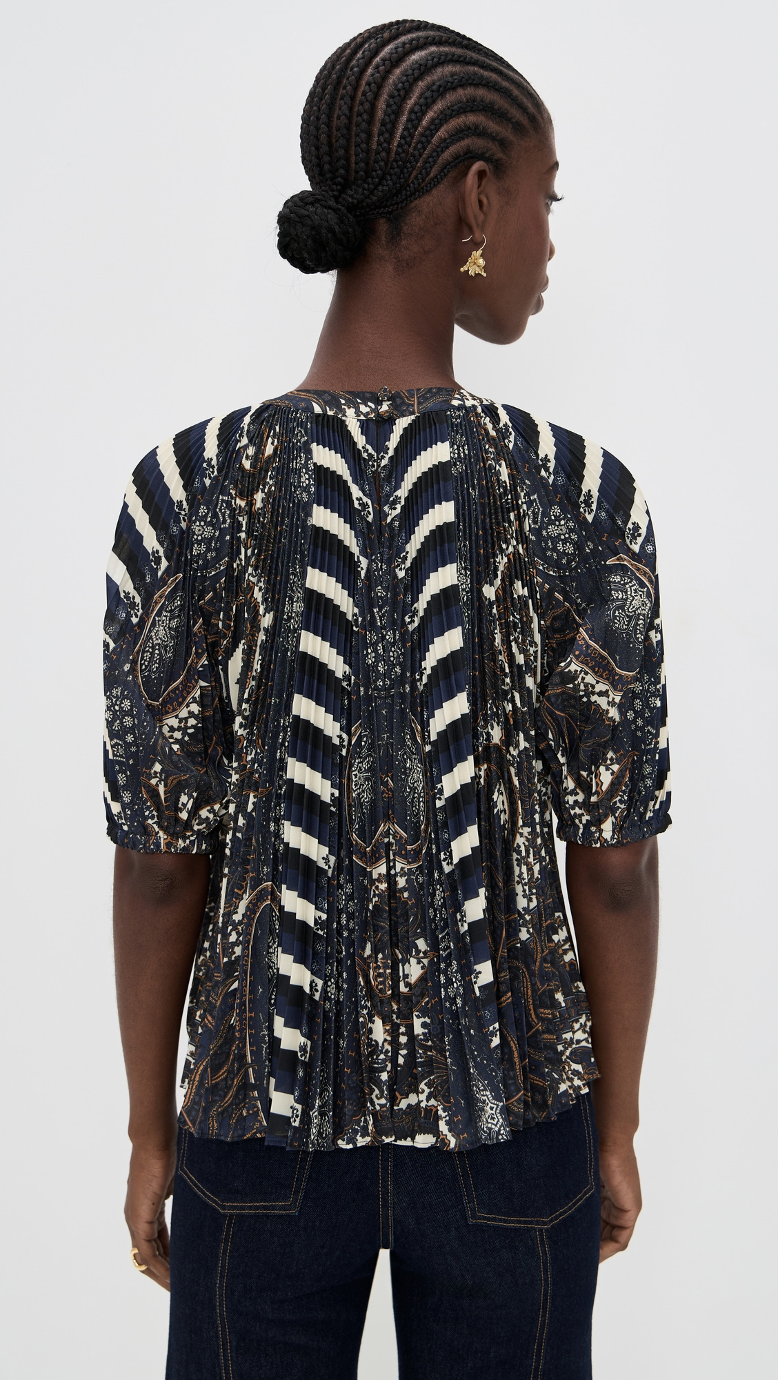 Dafne Pleated Short Sleeve Blouse - 2