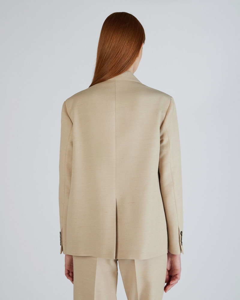 Wide fit jacket in wool shantung 3