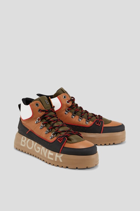 Antwerp High-top sneakers in Camel/Olive green - 3