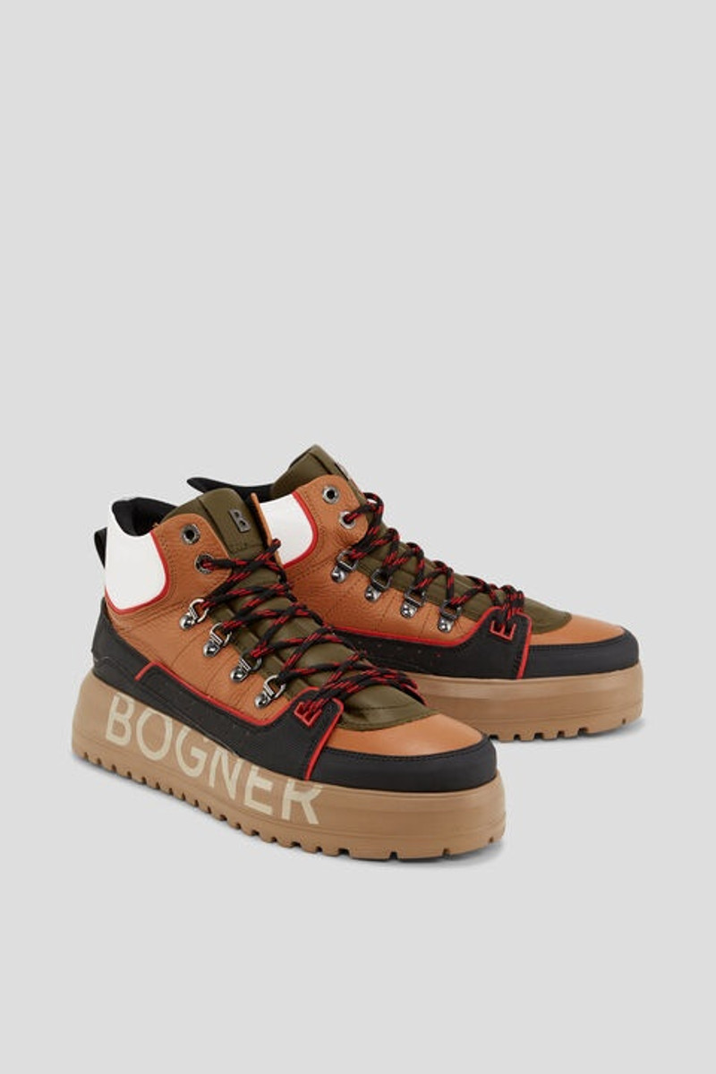 Antwerp High-top sneakers in Camel/Olive green 3