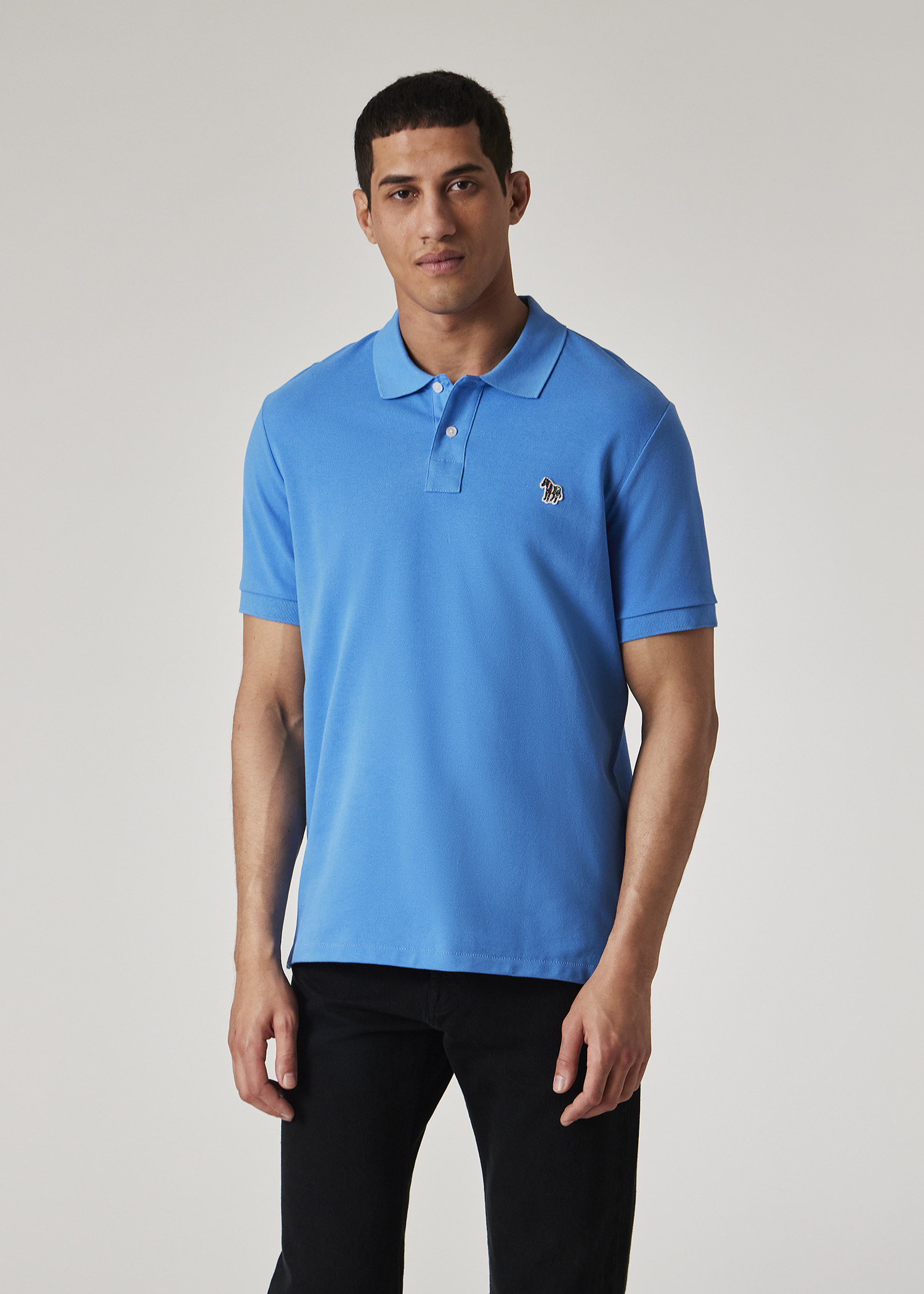 Sea Blue Organic Cotton Zebra Polo Shirt - 4