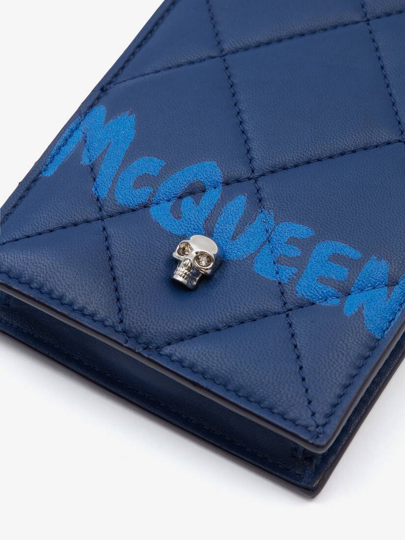 Mcqueen Graffiti Phone Case With Chain in Navy - 3