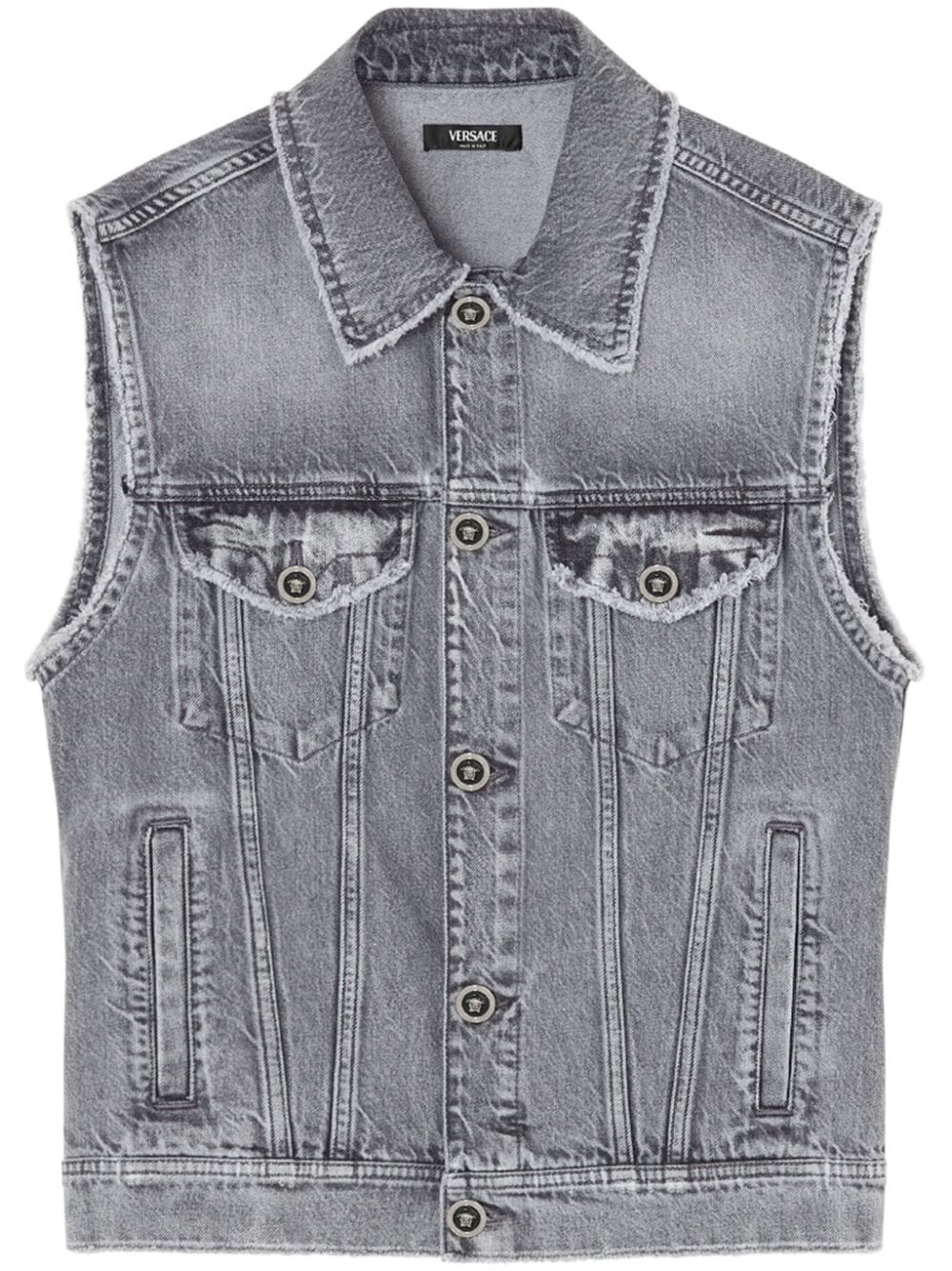 frayed denim gilet - 1