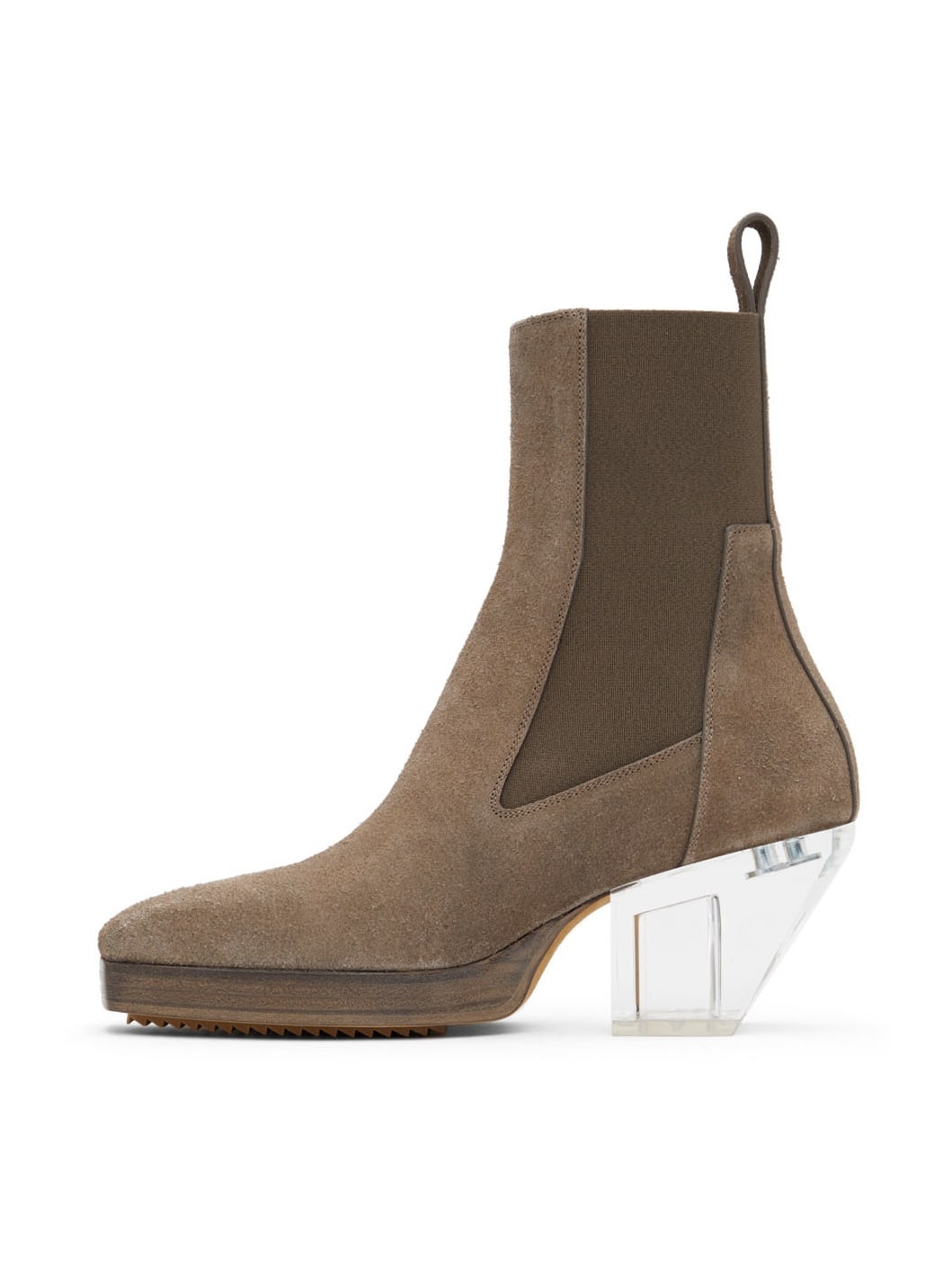 Grey Suede Heeled Sliver Boots - 3