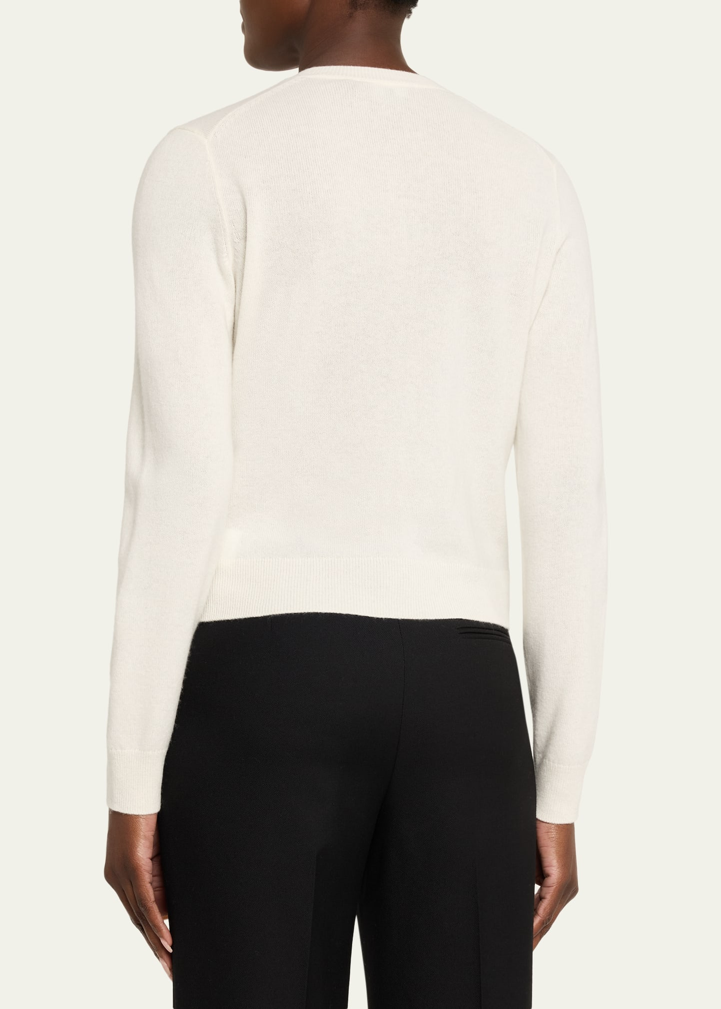 Cashmere Cropped Cardigan Sweater - 3
