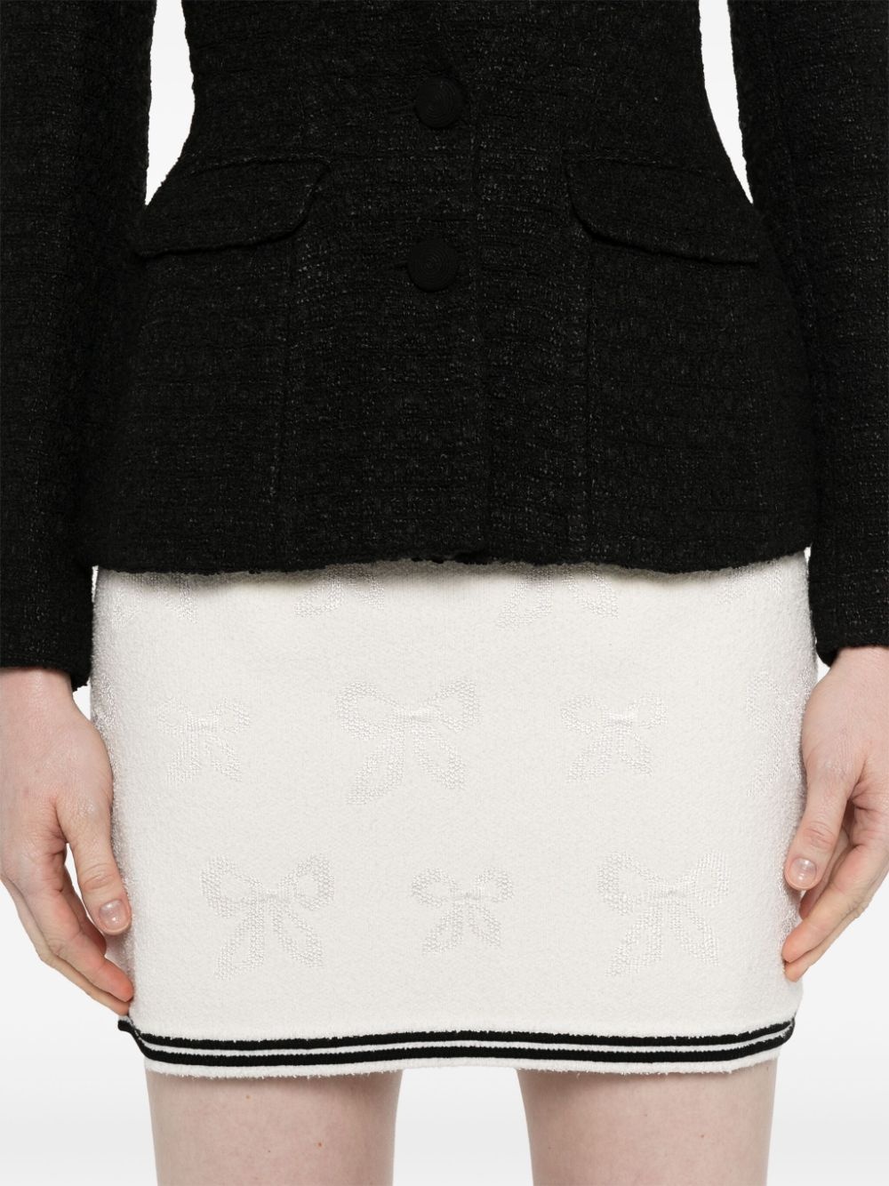 bow-jacquard mini skirt - 5