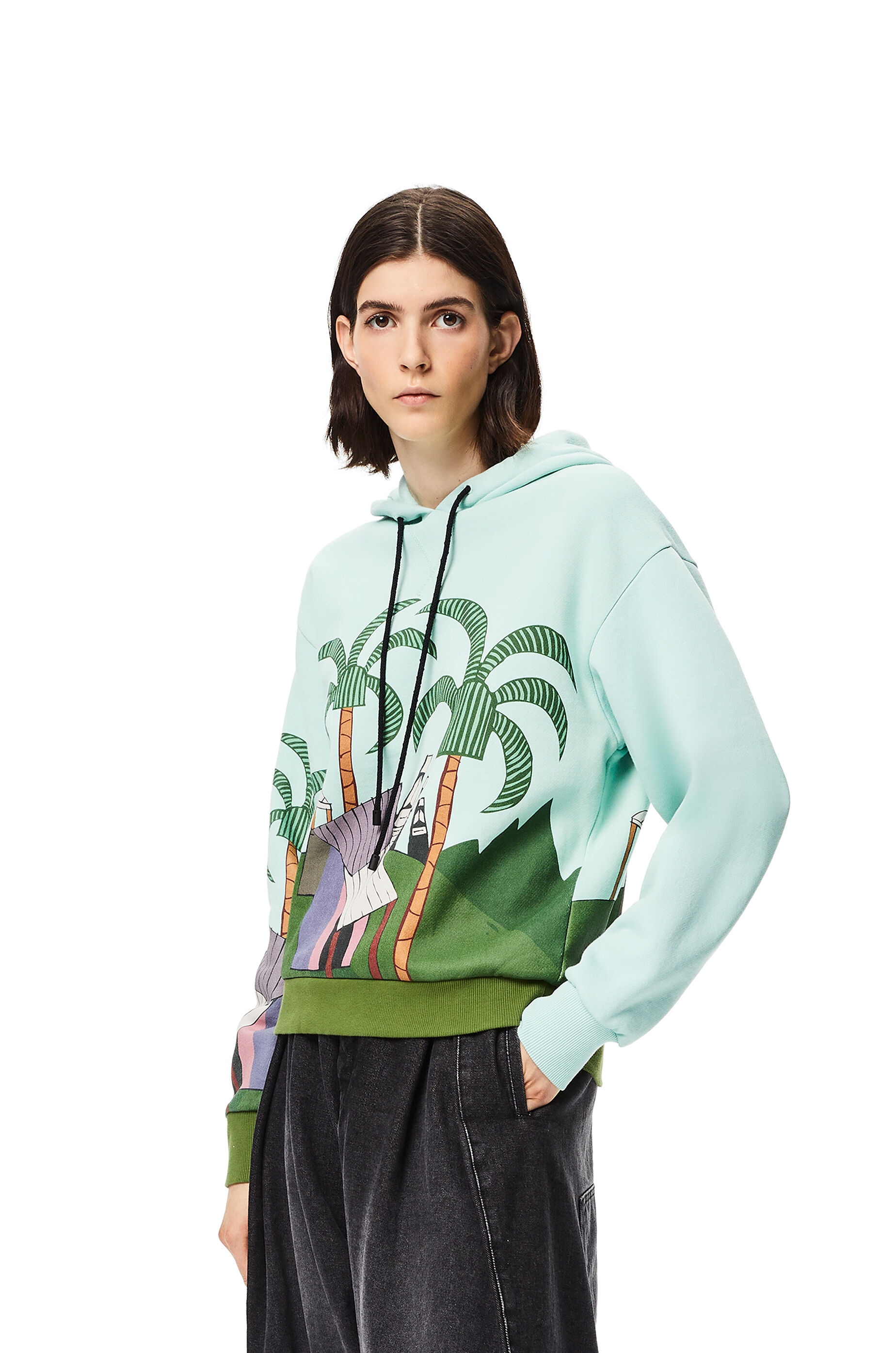 Easter Island print hoodie in cotton - 3