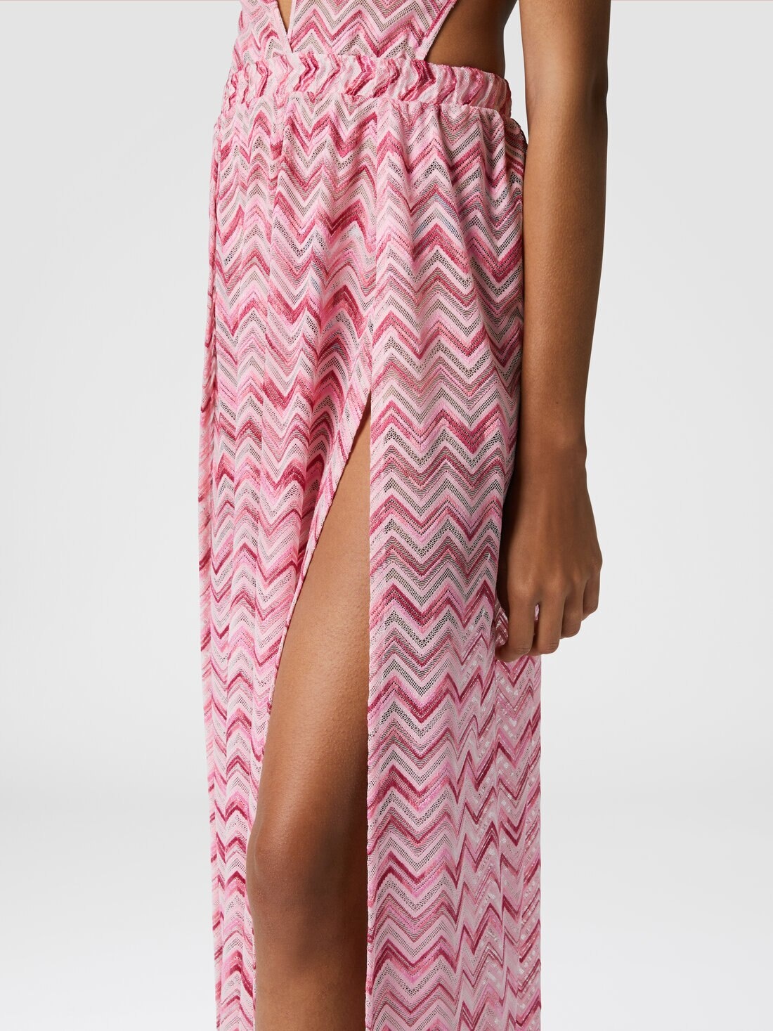 Viscose-blend tulle jumpsuit with slub zigzag - 5