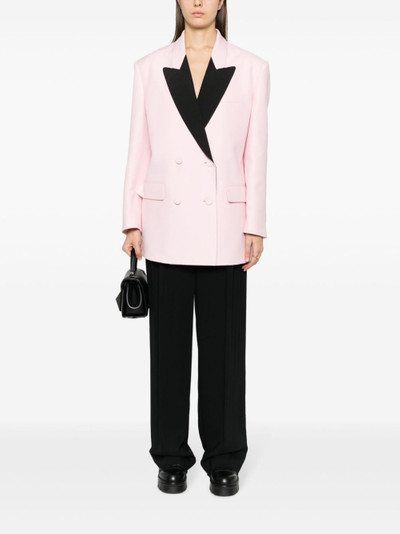 Valentino double-breasted contrast-lapel blazer outlook