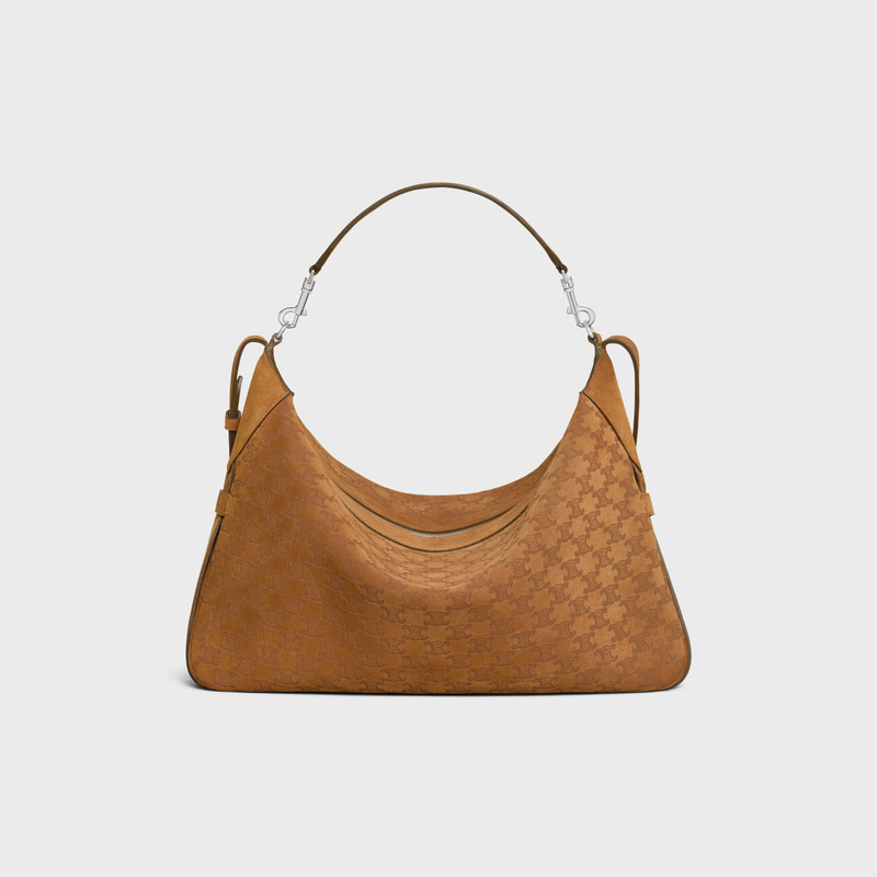 Large Strap Romy in SUEDE CALFSKIN WITH TRIOMPHE ALL OVER 1