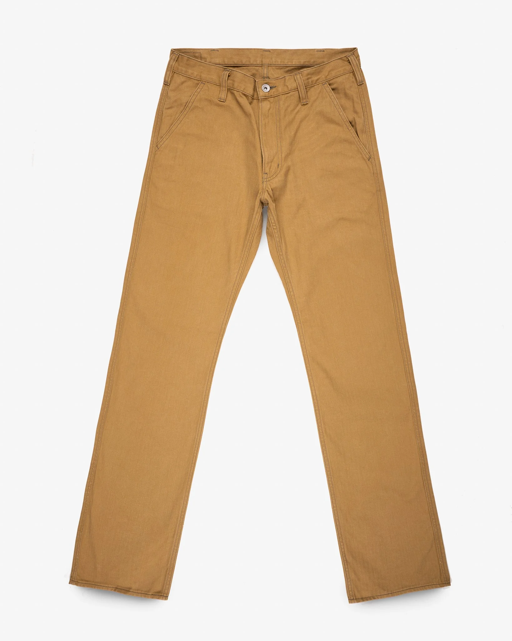 IH-748-BRN 10OZ HERRINGBONE WIDE WORK PANTS - BROWN - 1