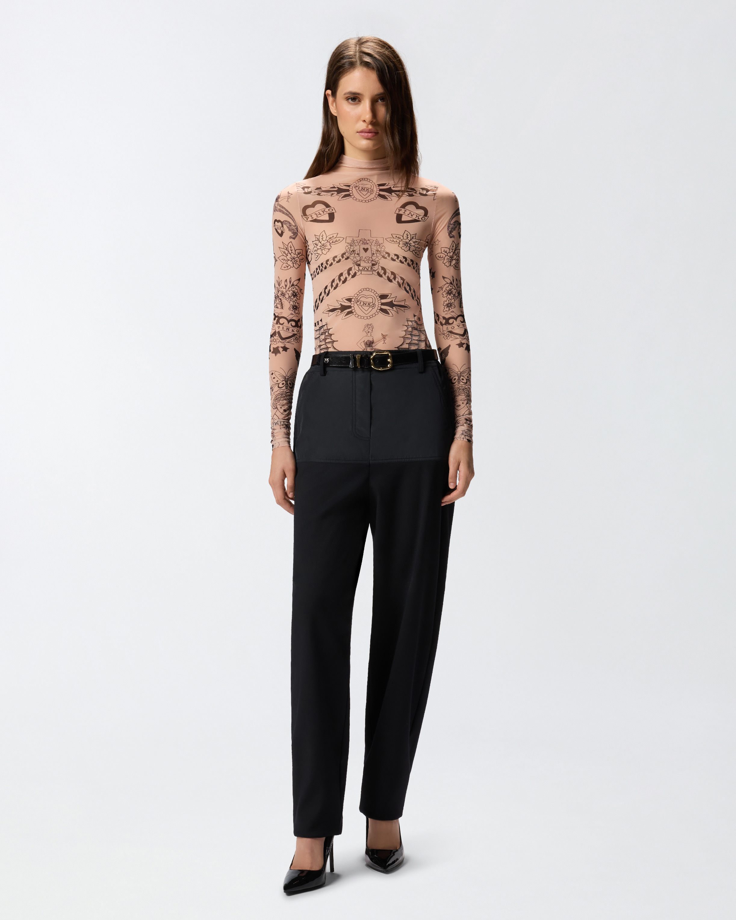 DUAL-FABRIC SKINNY TROUSERS - 2