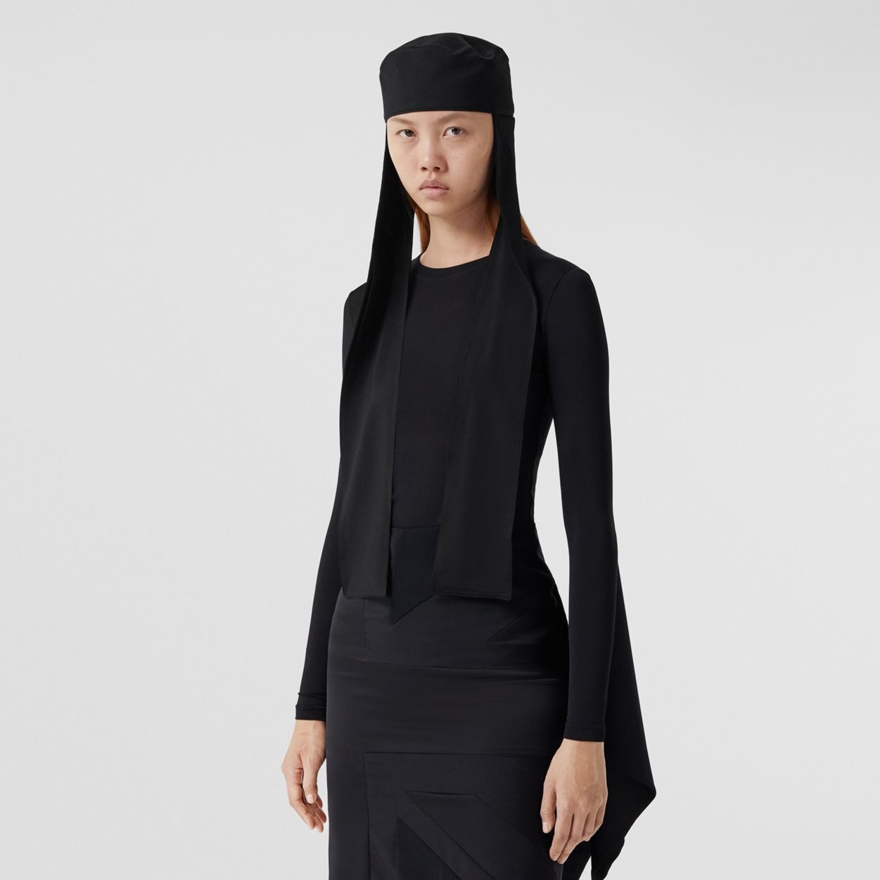 Exaggerated Panel Long-sleeve Stretch Jersey Top - 7