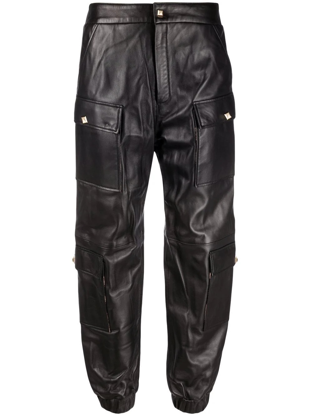 leather jogging trousers - 1