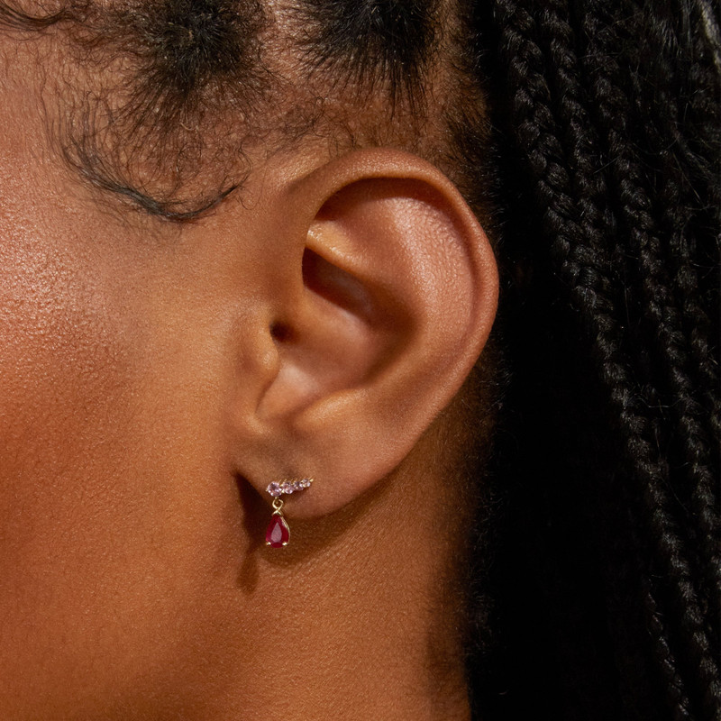 STONE AND STRAND Pink Power Climber Earrings outlook