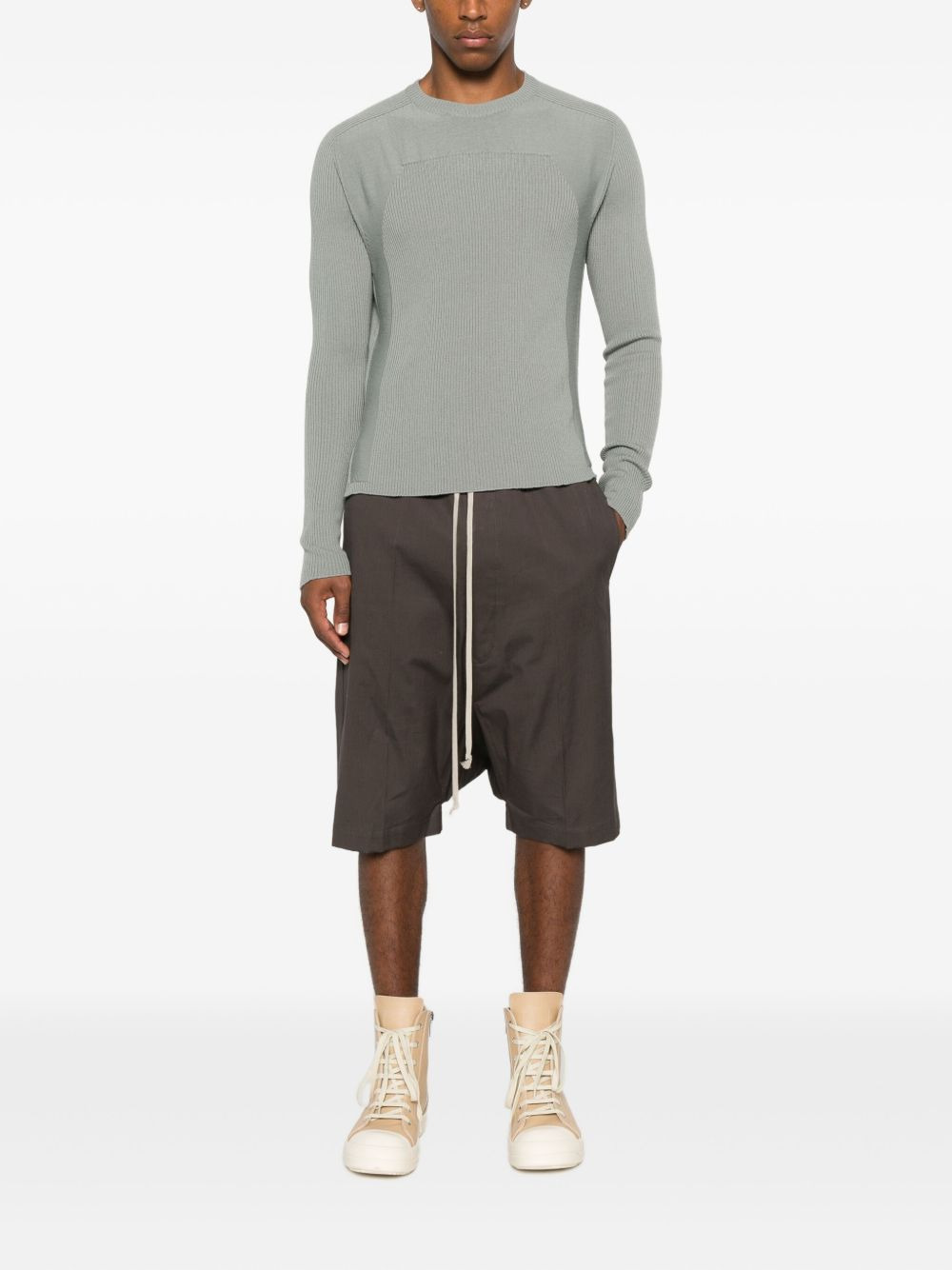 ribbed-panelled sweater - 2