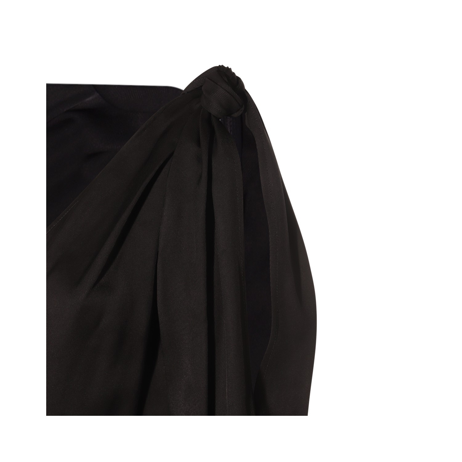 Bottega Veneta BLACK VISCOSE MIDI DRESS | palazzobelli