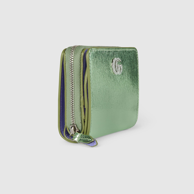 Bi-color GG Marmont mini zip wallet 3