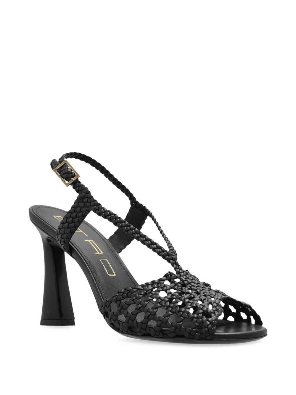 100mm woven heeled sandals - 2