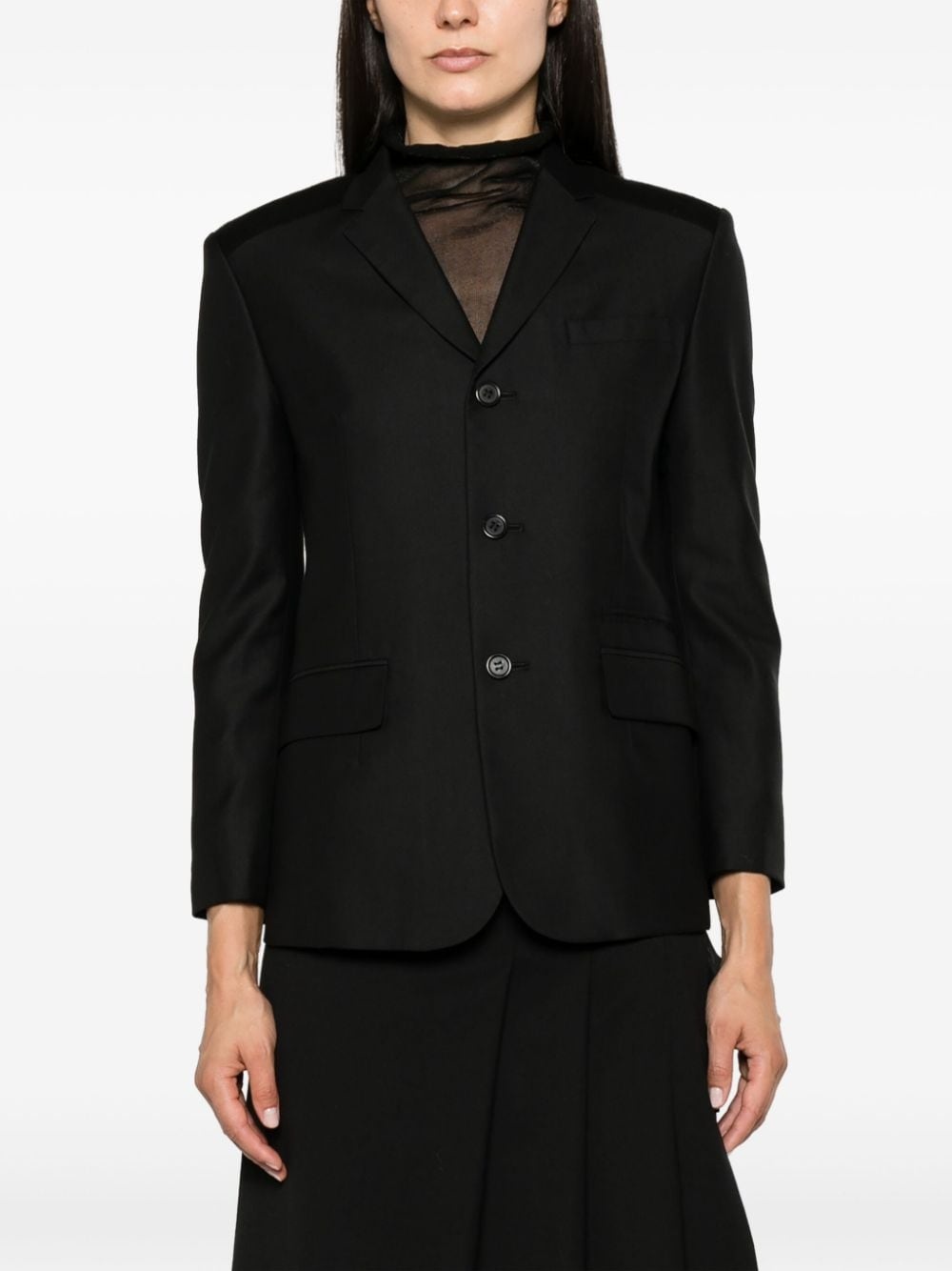 bead-appliquÃ© wool blend blazer - 3
