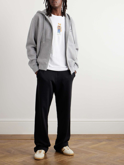 Maison Kitsuné Logo-Embroidered Cotton-Jersey Hoodie outlook