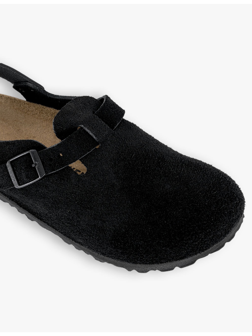 Tokio logo-embossed suede slingback clogs - 5