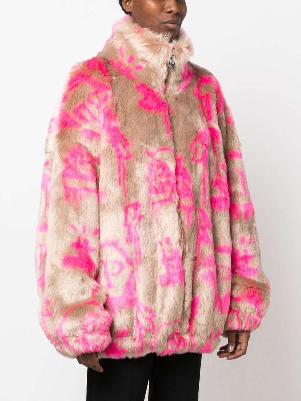 Eco Fur Coat Long Monogram