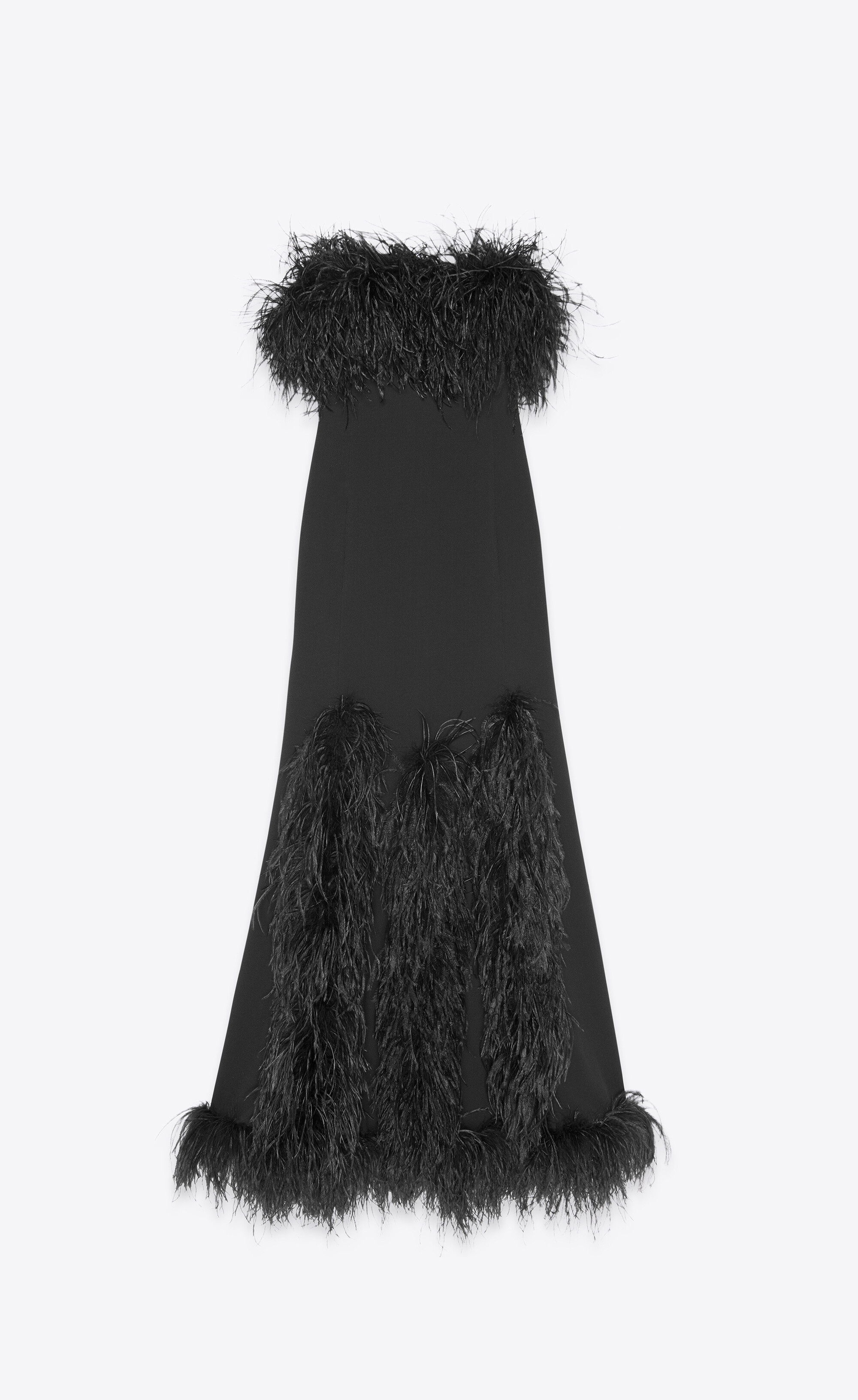 long feather dress in sablé saint laurent - 1