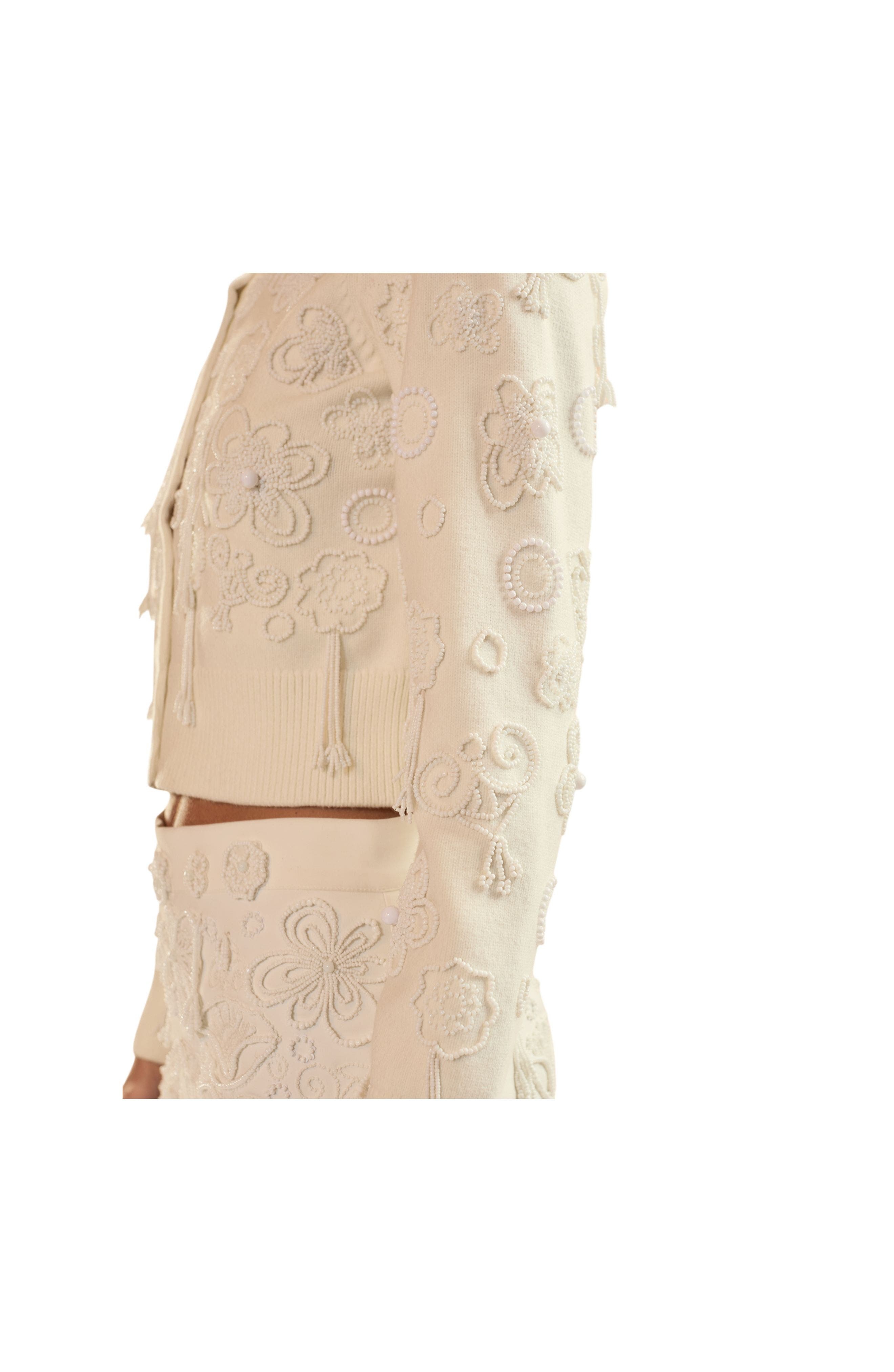 Cynthia Rowley Paloma Shrunken Cardigan in White at Nordstrom - 9