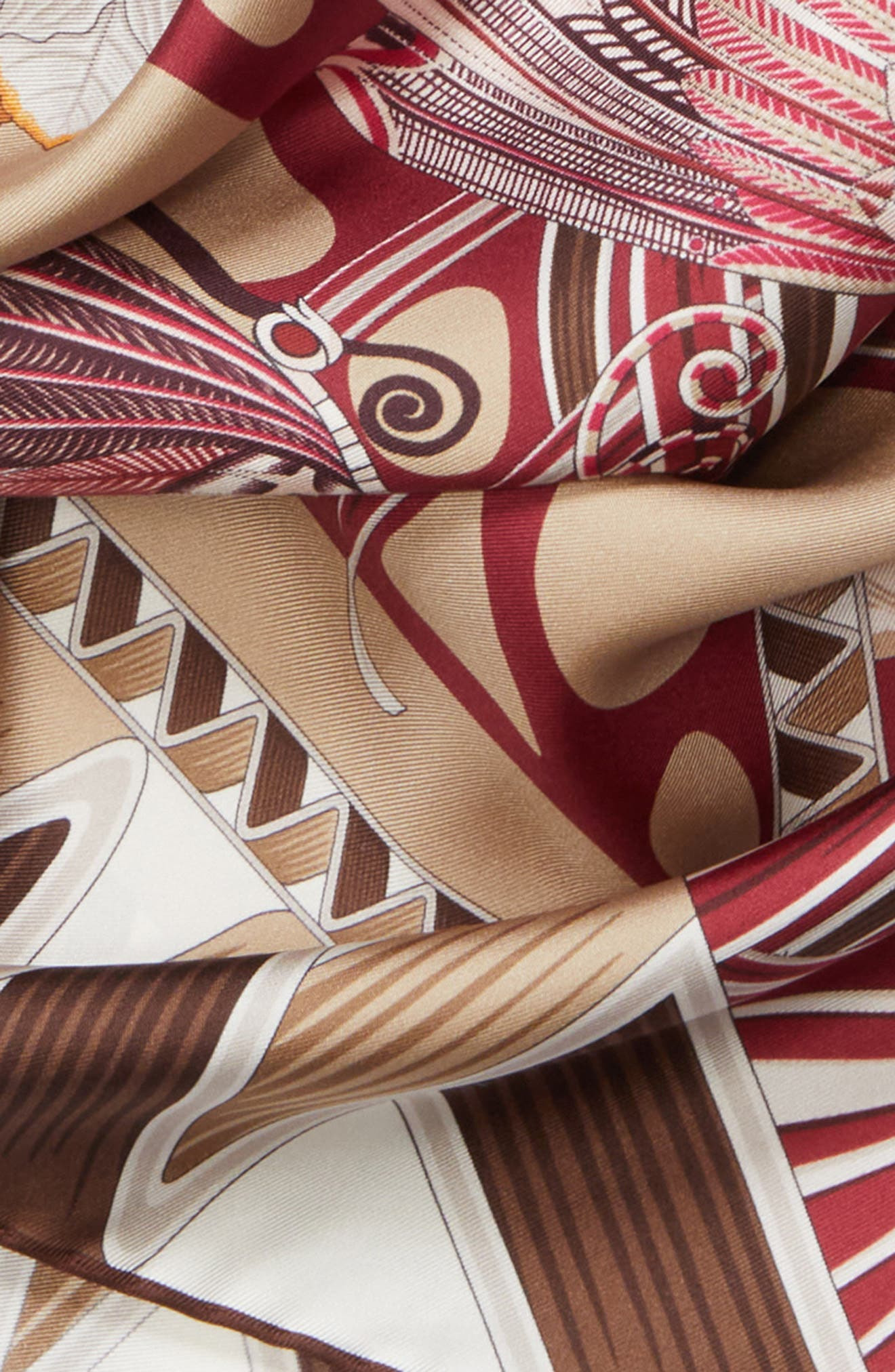 FERRAGAMO Giada Reversible Silk Scarf in Nude/Cherry at Nordstrom - 4