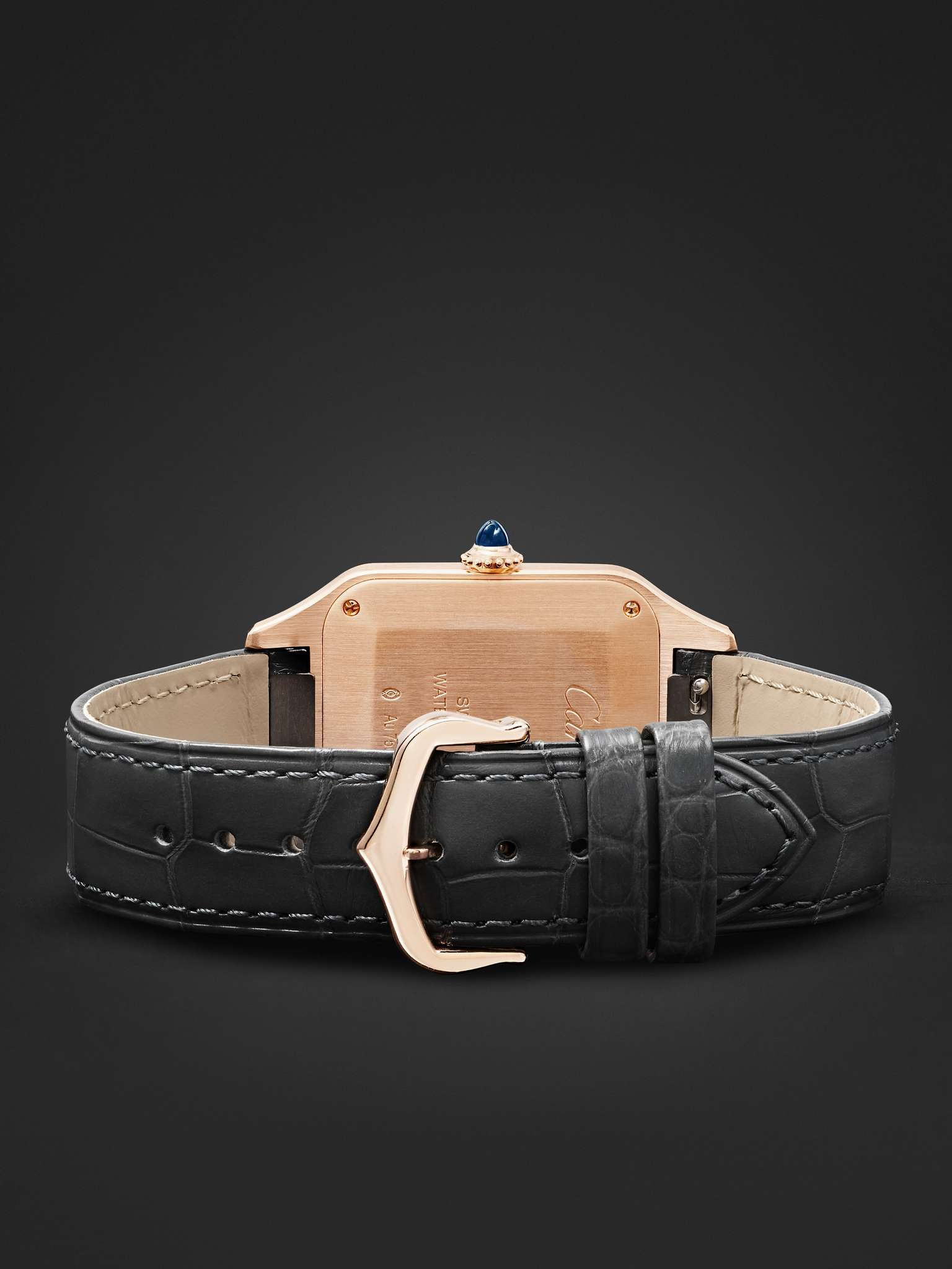 Santos-Dumont Large 43.5mm 18-Karat Rose Gold and Alligator Watch, Ref. No. CRWGSA0116 - 6