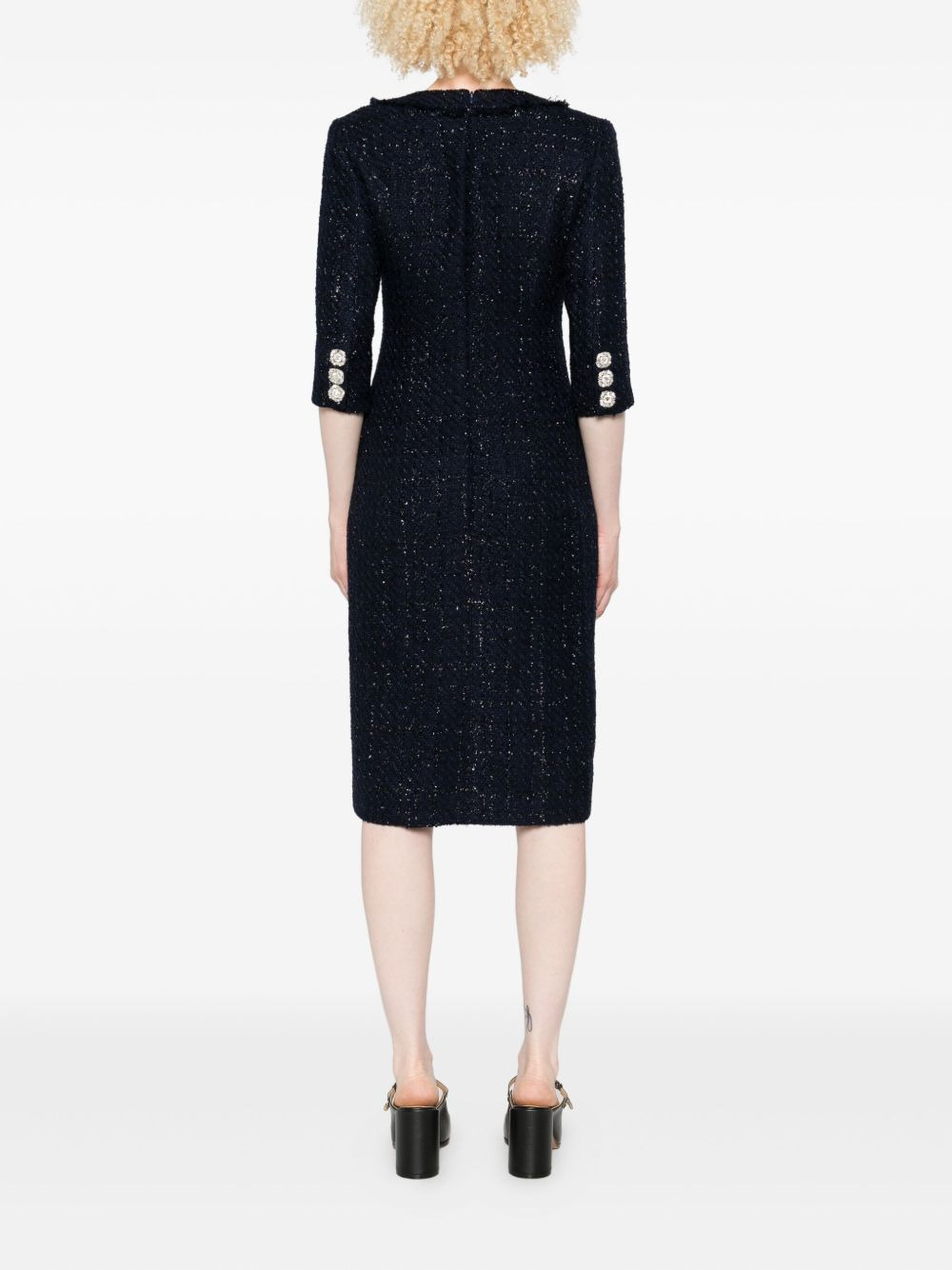 embellished buttoned dress - 4