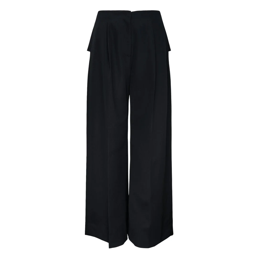 Back Bow Wide Leg Trousers - 1
