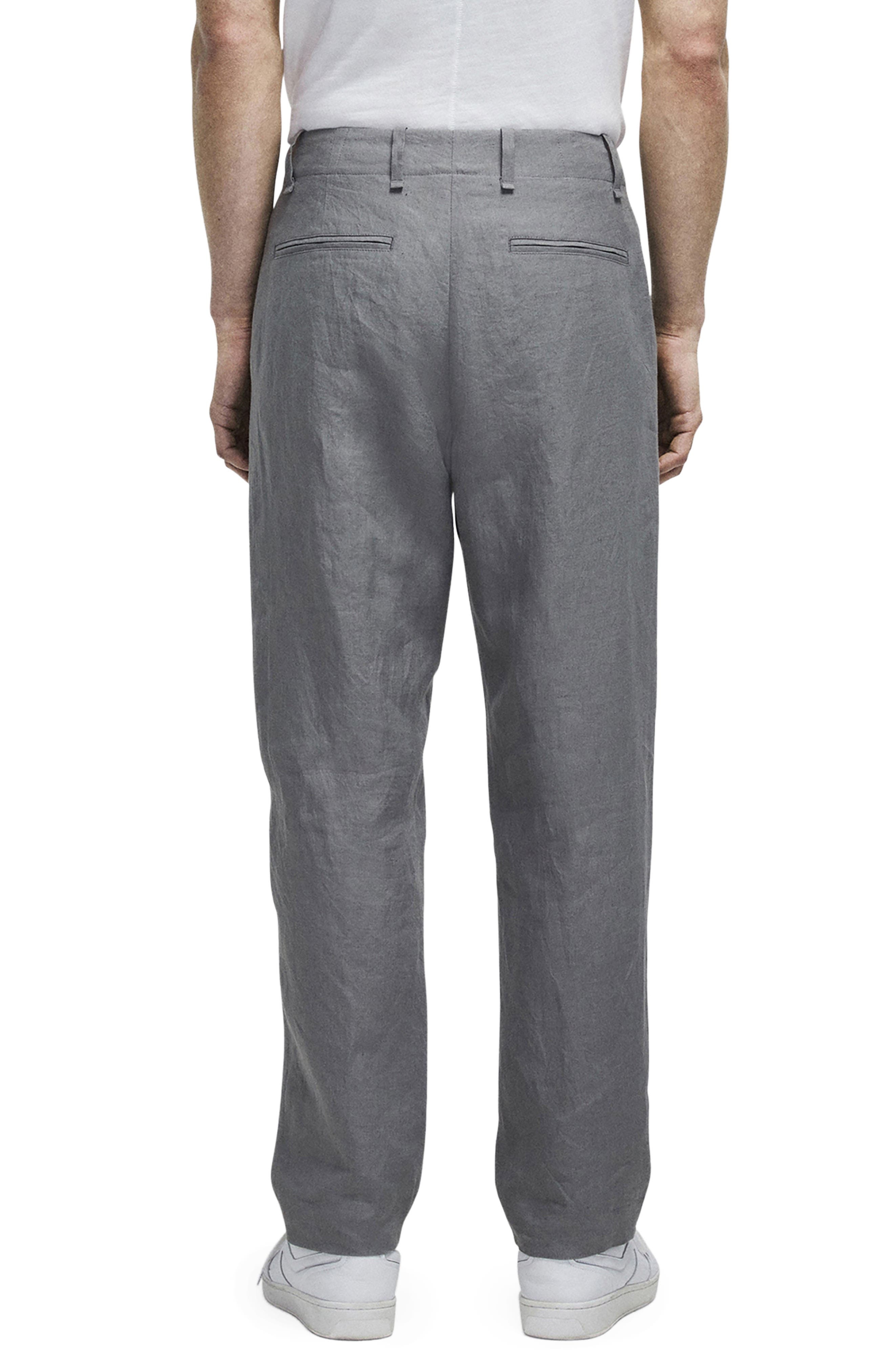 rag & bone Shift Linen Trousers in Slate at Nordstrom - 2