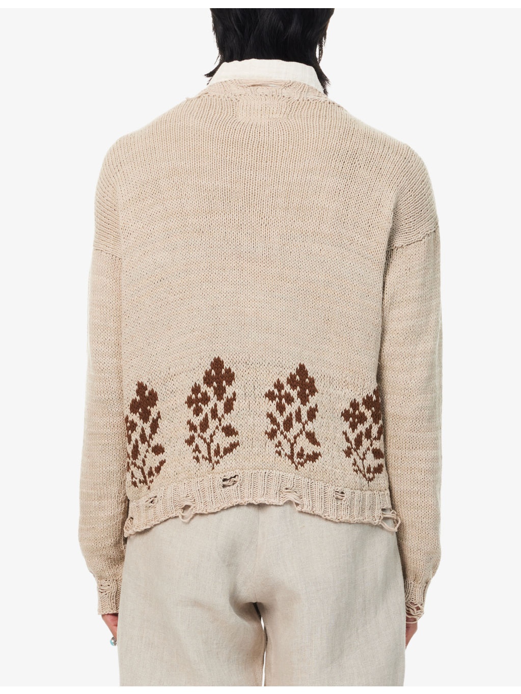 Intarsia Relaxed-Fit Knitted Cardigan - 4