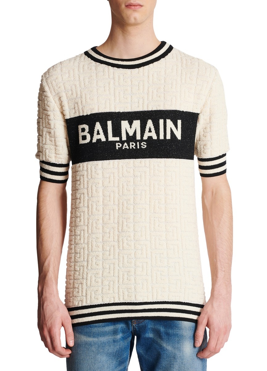 【関税＆送料込み】Balmain Striped Baseball T-Shirt Striped Balmain Baseball T-shirt - Women | BALMAIN