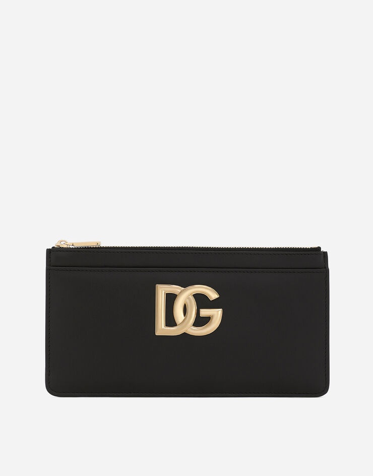 Large calfskin card holder with DG logo - 1