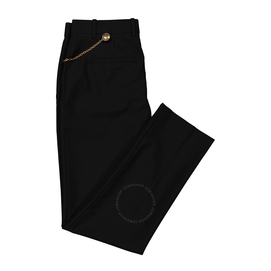 Givenchy Ladies Black Wool Cigarette Chain Trousers - 7