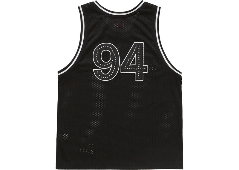 Supreme Supreme Rhinestone Basketball Jersey Black outlook