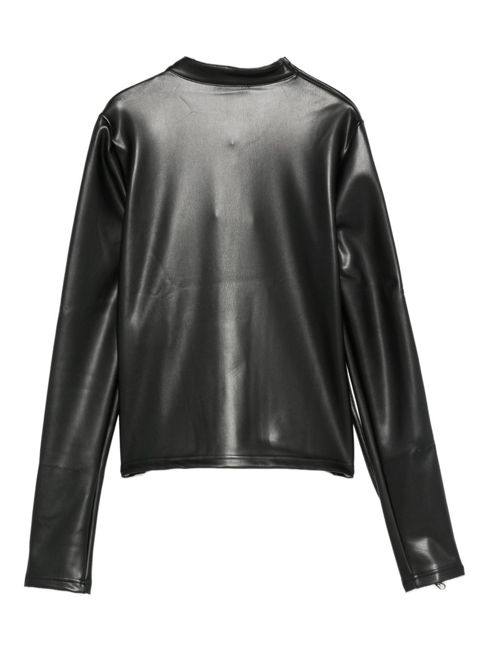 zip-fastening leather jacket - 2