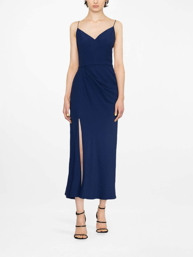 Alexander McQueen spaghetti-strap draped dress outlook