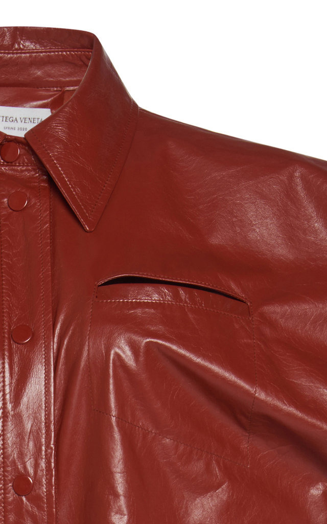 Leather Midi Dress brown - 4