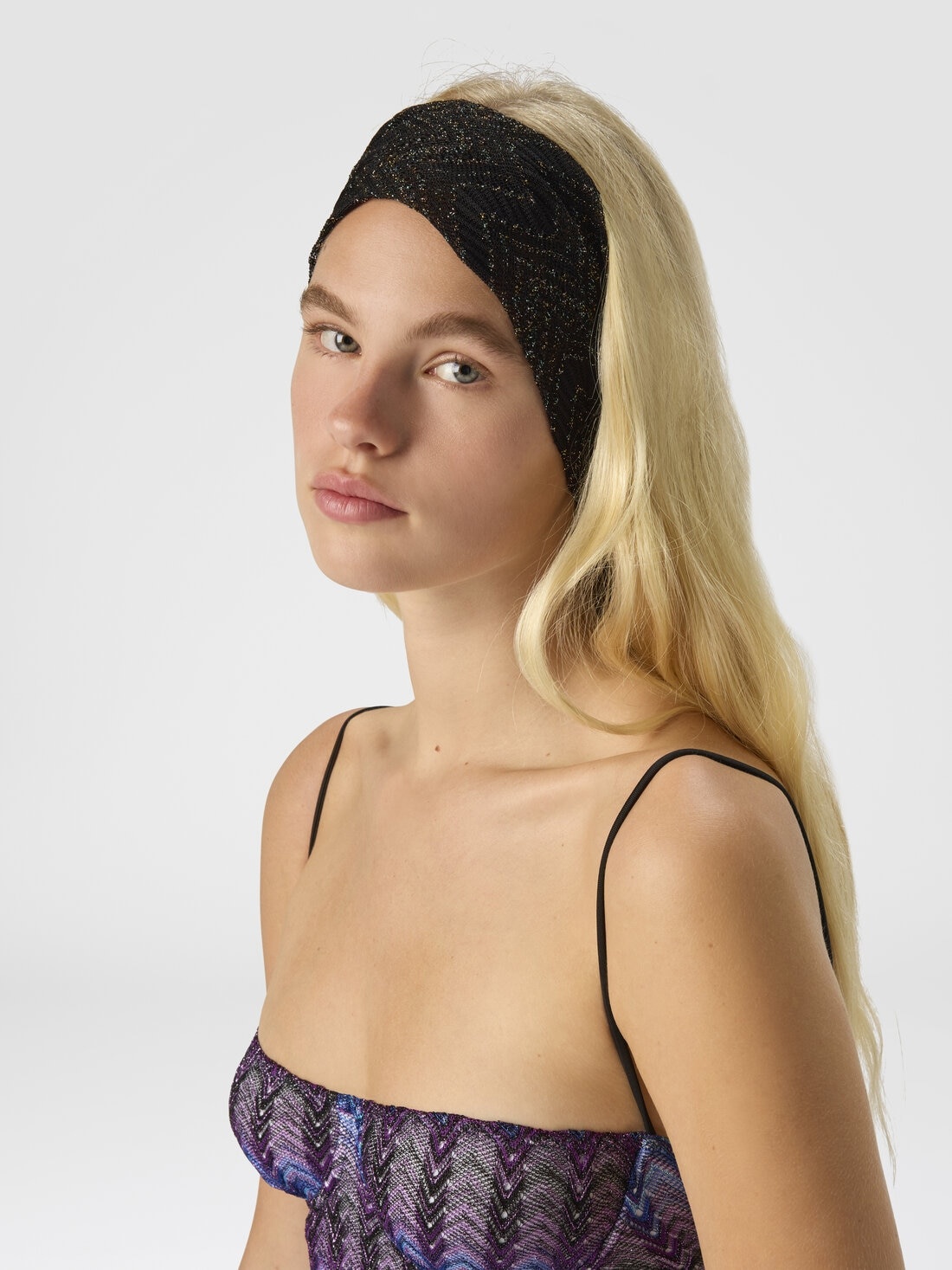 Viscose and Lamé Hairband - 3