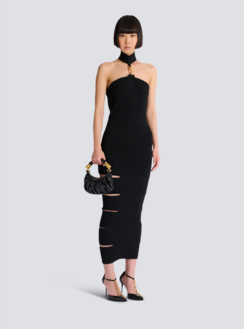 Balmain Long sleeveless dress with embellished detail outlook