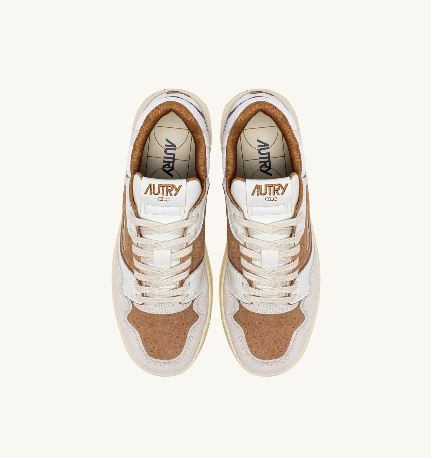 CLC LOW SNEAKERS IN WHITE AND CIGAR LEATHER AND SUEDE - 5