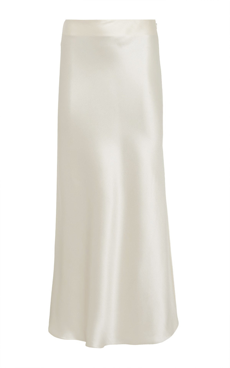 Frei Maxi Skirt in Ivory Silk Satin 1